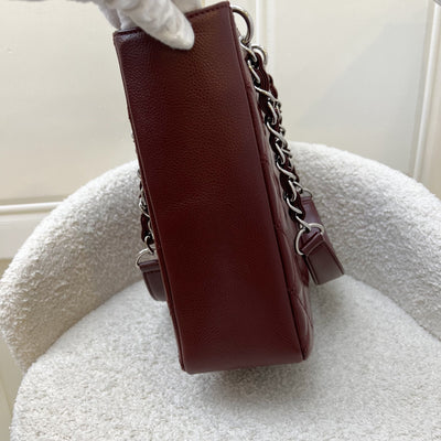 Chanel Petite Shopping Tote PST in Burgundy Red Caviar and SHW