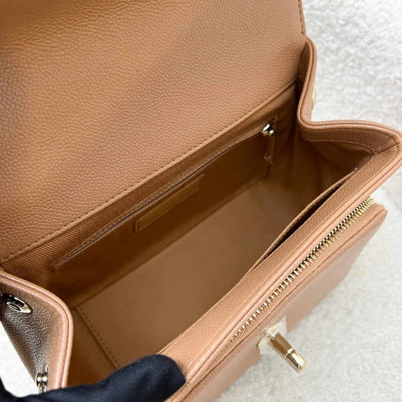 Chanel Small Business Affinity Flap in 21P Caramel Caviar and LGHW (Model: A93749)