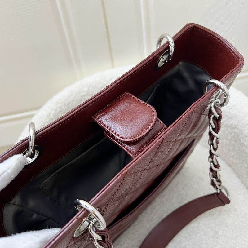 Chanel Petite Shopping Tote PST in Burgundy Red Caviar and SHW