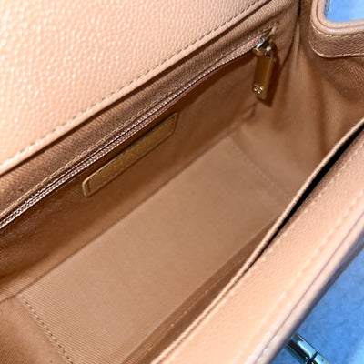 Chanel Small Business Affinity Flap in 21P Caramel Caviar and LGHW (Model: A93749)