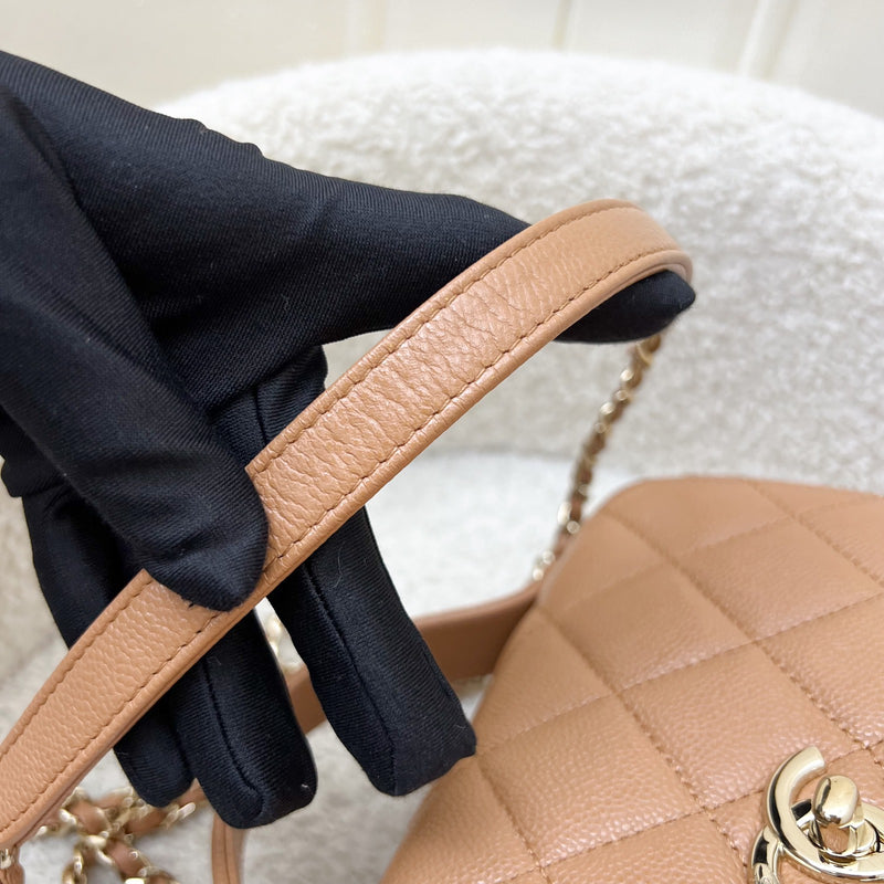 Chanel Small Business Affinity Flap in 21P Caramel Caviar and LGHW (Model: A93749)