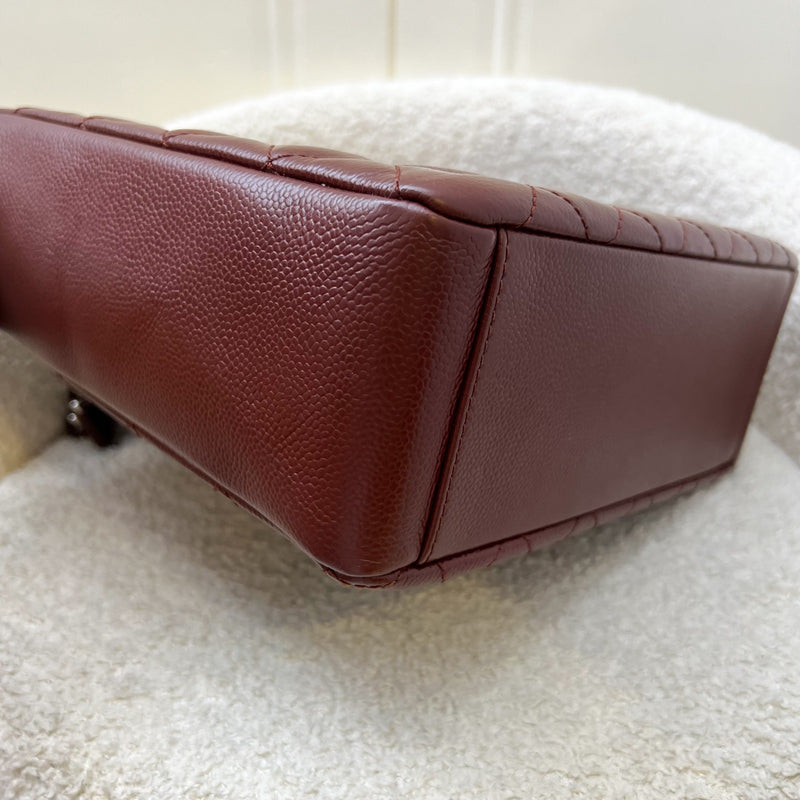 Chanel Petite Shopping Tote PST in Burgundy Red Caviar and SHW