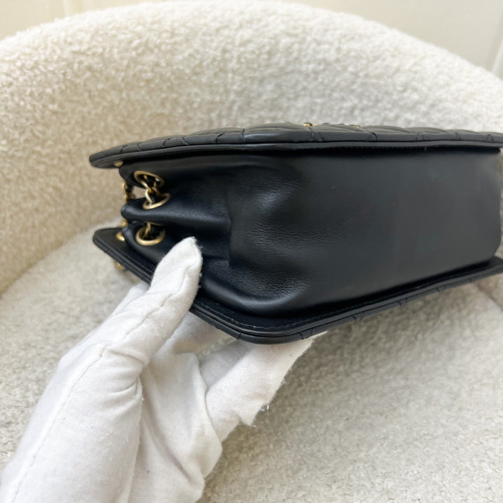 Chanel Mini Accordion Tote in Black Lambskin and AGHW (Model