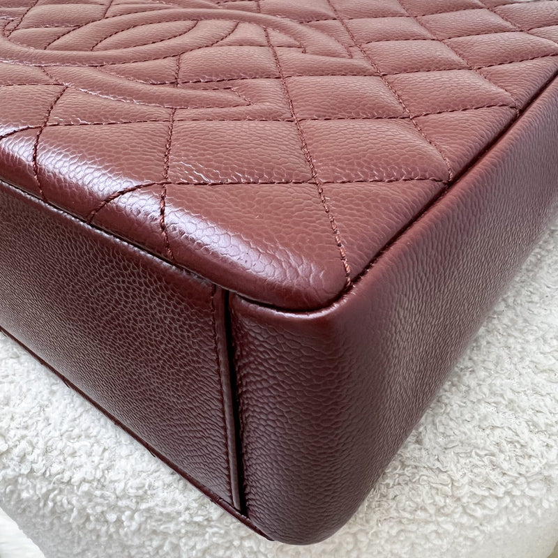 Chanel Petite Shopping Tote PST in Burgundy Red Caviar and SHW