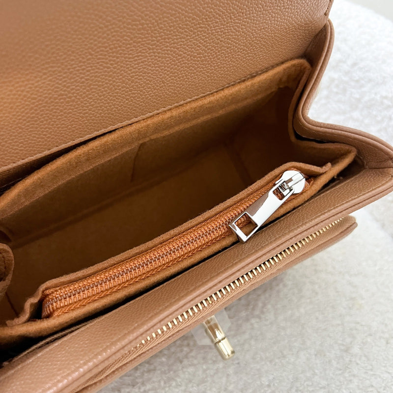 Chanel Small Business Affinity Flap in 21P Caramel Caviar and LGHW (Model: A93749)