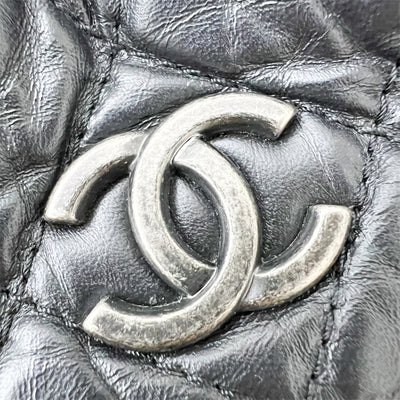 Chanel Gabrielle Medium Backpack in Black Distressed Leather, Black Base and 3-tone HW