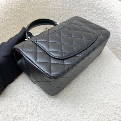 Chanel Classic Top Handle Mini Rectangle Flap in Black Lambskin and LGHW (Model: AS2431)