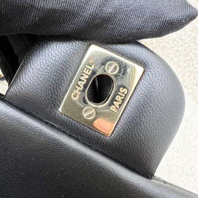 Chanel Classic Top Handle Mini Rectangle Flap in Black Lambskin and LGHW (Model: AS2431)