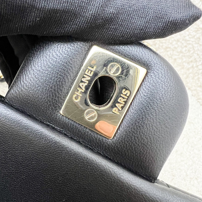 Chanel Classic Top Handle Mini Rectangle Flap in Black Lambskin and LGHW (Model: AS2431)