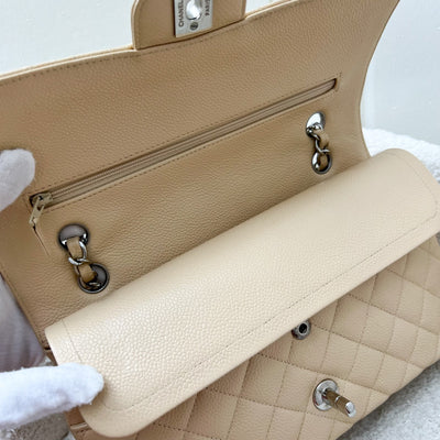 Chanel Medium Classic Flap CF in Beige Caviar and SHW