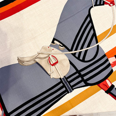 Hermes 140cm Scarf in Cheval a la Couverture Cashmere and Silk