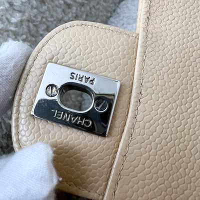 Chanel Medium Classic Flap CF in Beige Caviar and SHW