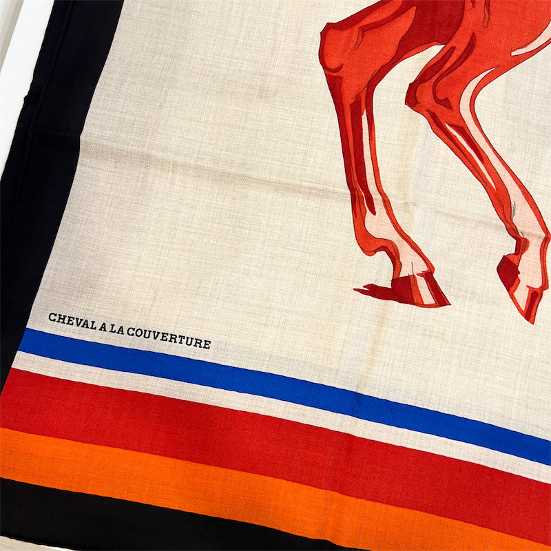 Hermes 140cm Scarf in Cheval a la Couverture Cashmere and Silk