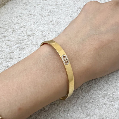 Hermes H d'Ancre bracelet, Small model in 18K Rose Gold Set with 27 diamonds (Size ST)
