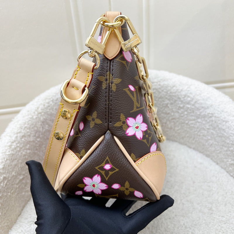 LV Louis Vuitton x Takashi Murakami Cherry Blossom Boulogne PM Bag in Monogram Canvas and GHW (Model: M13265)