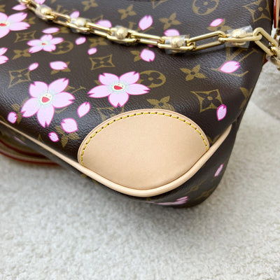 LV Louis Vuitton x Takashi Murakami Cherry Blossom Boulogne PM Bag in Monogram Canvas and GHW (Model: M13265)