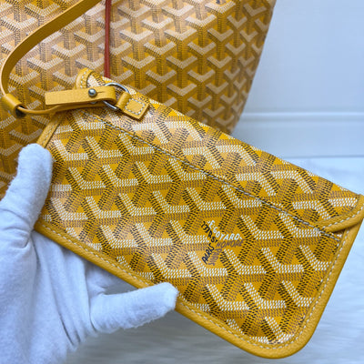 Goyard Saint Louis PM Tote in Yellow Signature Goyardine Canvas with a Croc Universel Bag Clip