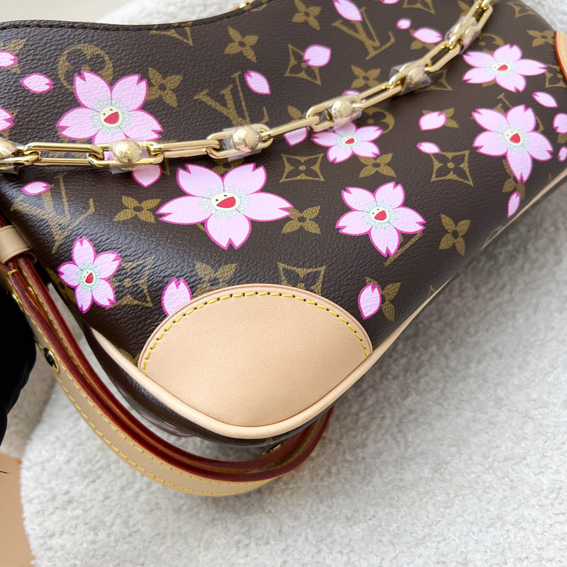 LV Louis Vuitton x Takashi Murakami Cherry Blossom Boulogne PM Bag in Monogram Canvas and GHW (Model: M13265)