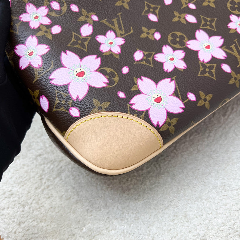LV Louis Vuitton x Takashi Murakami Cherry Blossom Boulogne PM Bag in Monogram Canvas and GHW (Model: M13265)