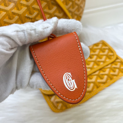 Goyard Saint Louis PM Tote in Yellow Signature Goyardine Canvas with a Croc Universel Bag Clip