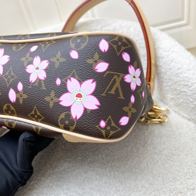 LV Louis Vuitton x Takashi Murakami Cherry Blossom Boulogne PM Bag in Monogram Canvas and GHW (Model: M13265)