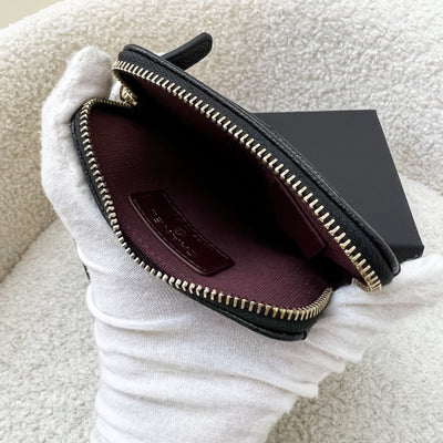 Chanel Zipped Square Compact Wallet in Black Caviar and LGHW