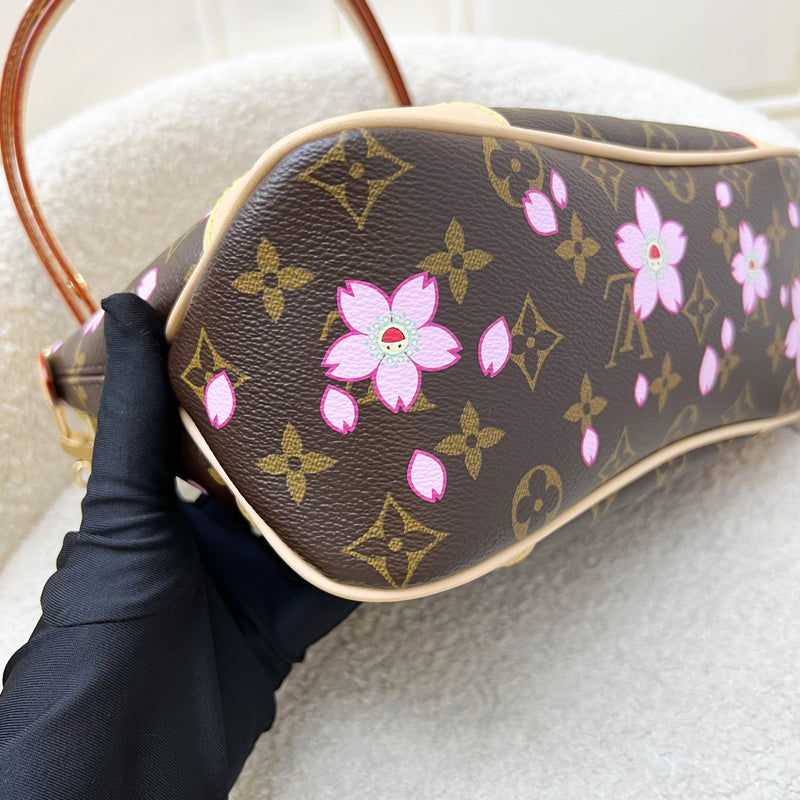 LV Louis Vuitton x Takashi Murakami Cherry Blossom Boulogne PM Bag in Monogram Canvas and GHW (Model: M13265)