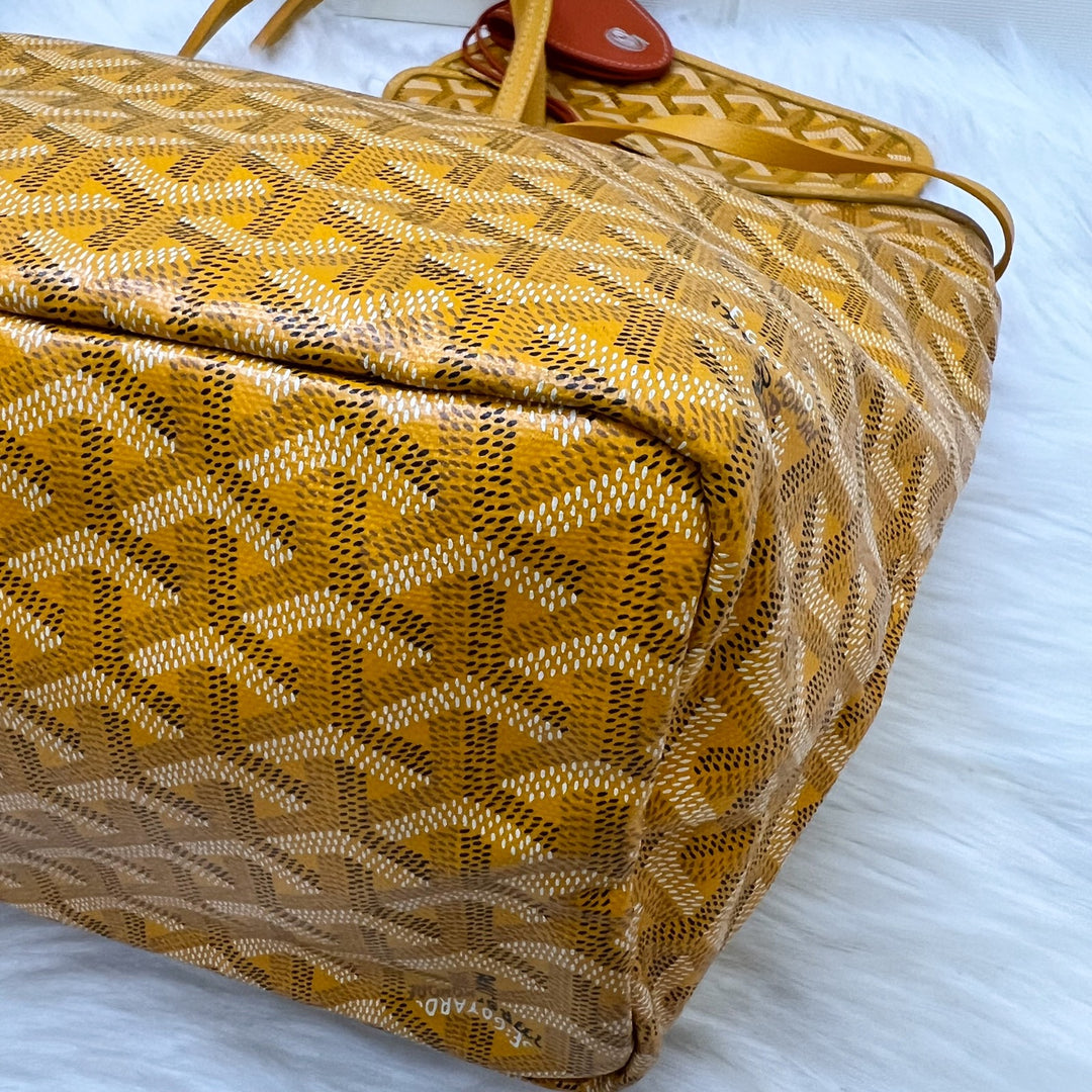 Goyard Saint Louis PM Tote in Yellow Signature Goyardine Canvas