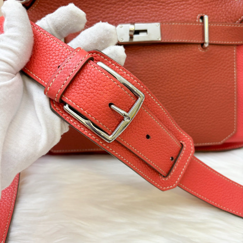 Hermes Jypsiere 31 in Coral / Red Leather and PHW