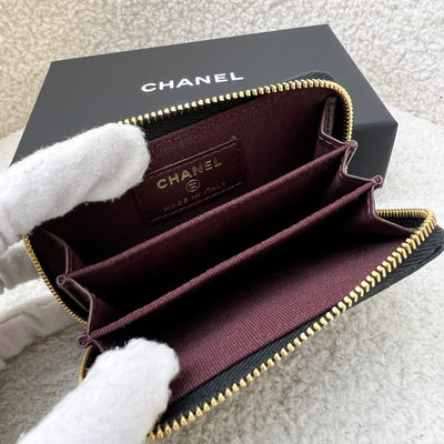 Chanel Classic Zippy Card Holder in Black Caviar and GHW