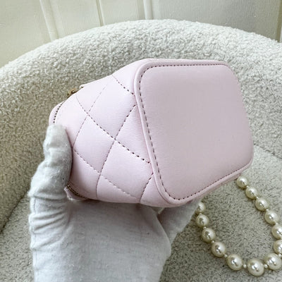 Chanel Mini Vanity with Pearl Chain in Pink Lambskin and LGHW (Model: AP2581)