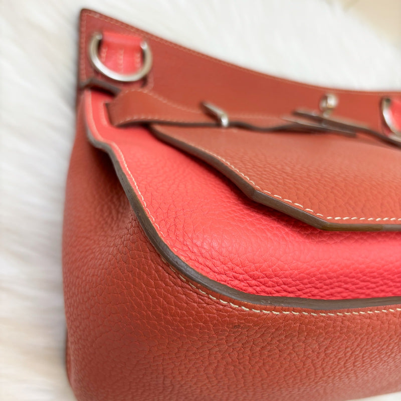 Hermes Jypsiere 31 in Coral / Red Leather and PHW