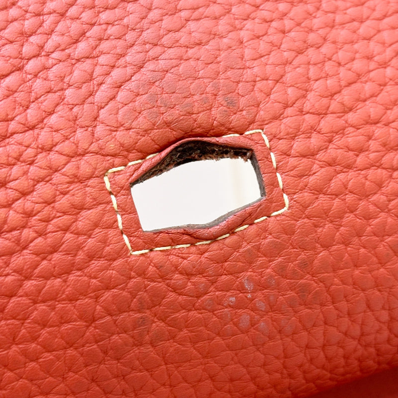 Hermes Jypsiere 31 in Coral / Red Leather and PHW