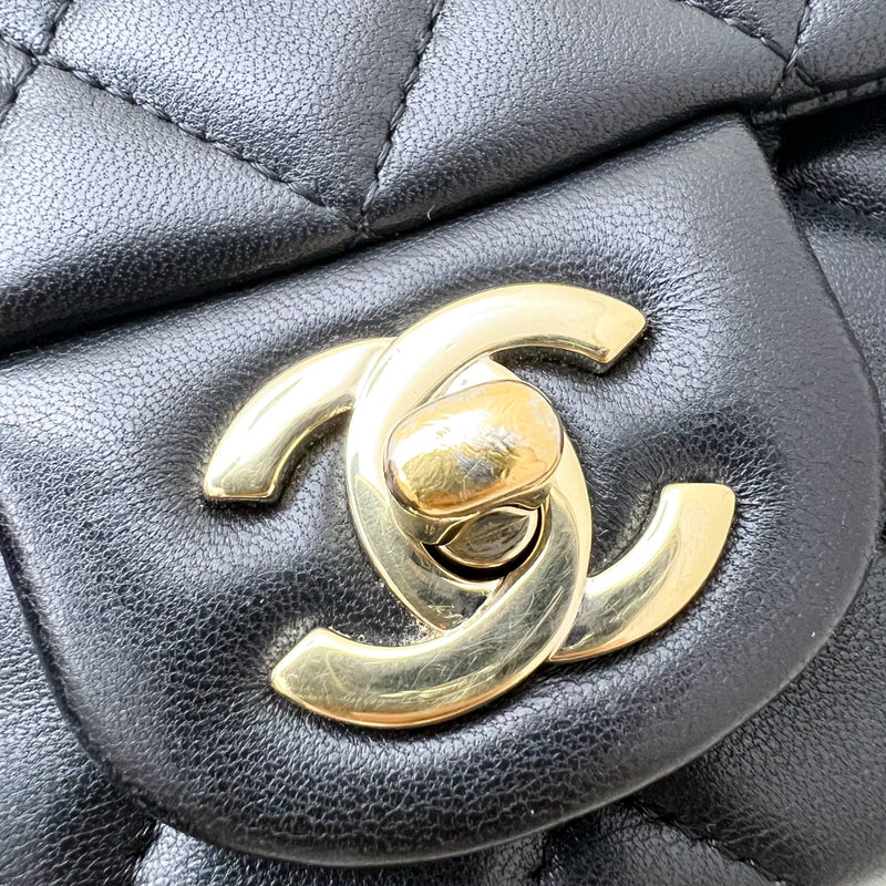 Chanel Classic Mini Rectangle Flap in Black Lambskin and GHW