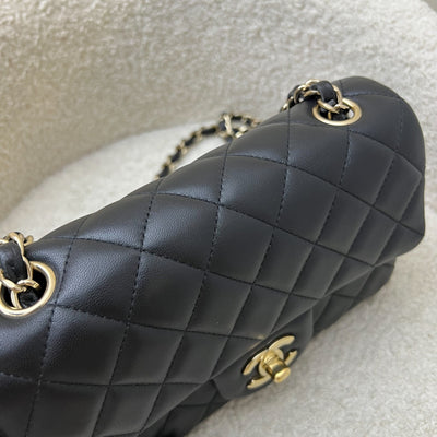 Chanel Classic Mini Rectangle Flap in Black Lambskin and GHW