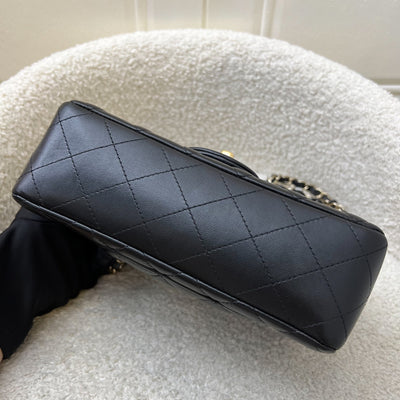 Chanel Classic Mini Rectangle Flap in Black Lambskin and GHW