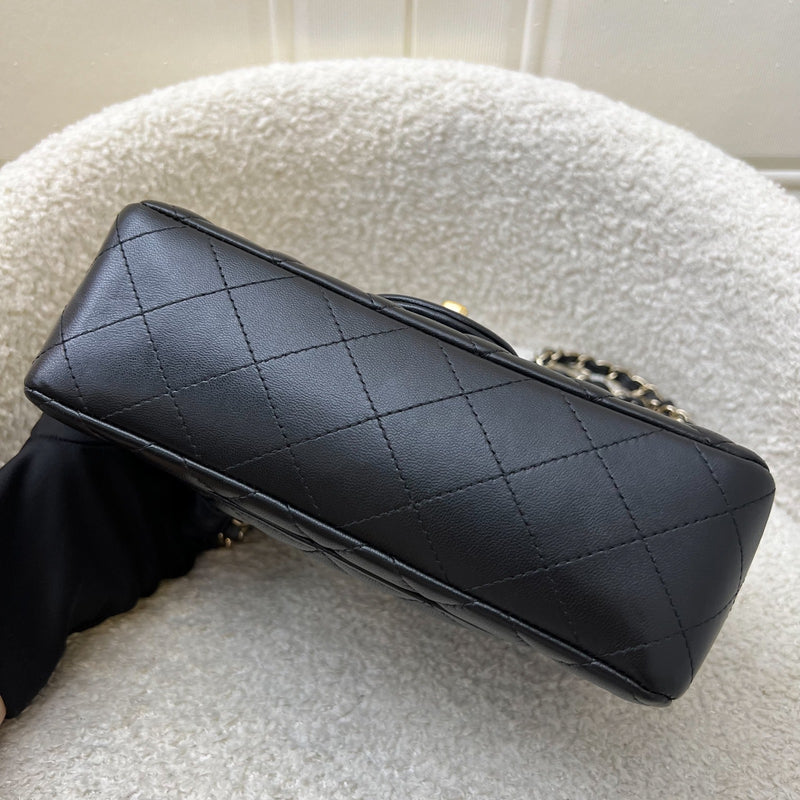 Chanel Classic Mini Rectangle Flap in Black Lambskin and GHW