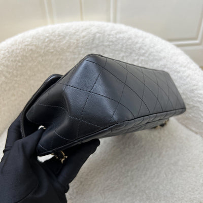 Chanel Classic Mini Rectangle Flap in Black Lambskin and GHW