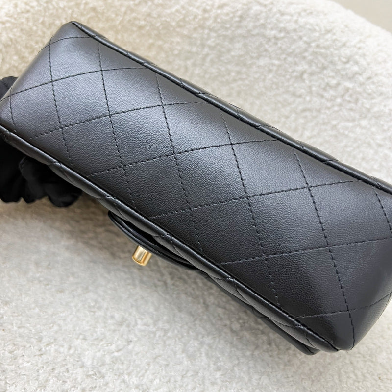 Chanel Classic Mini Rectangle Flap in Black Lambskin and GHW