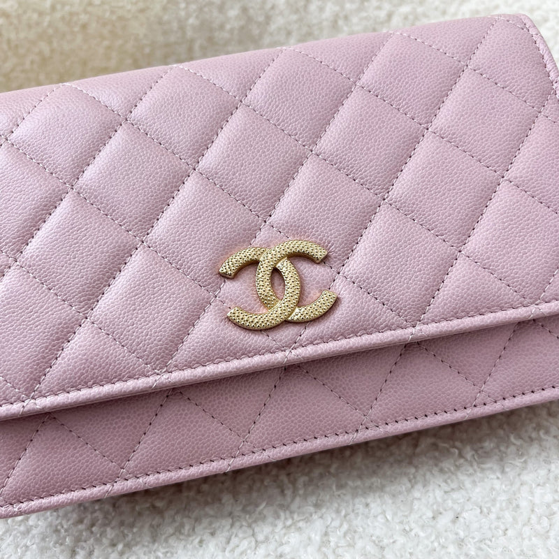 Chanel Seasonal Wallet On Chain WOC in Pink Caviar and GHW