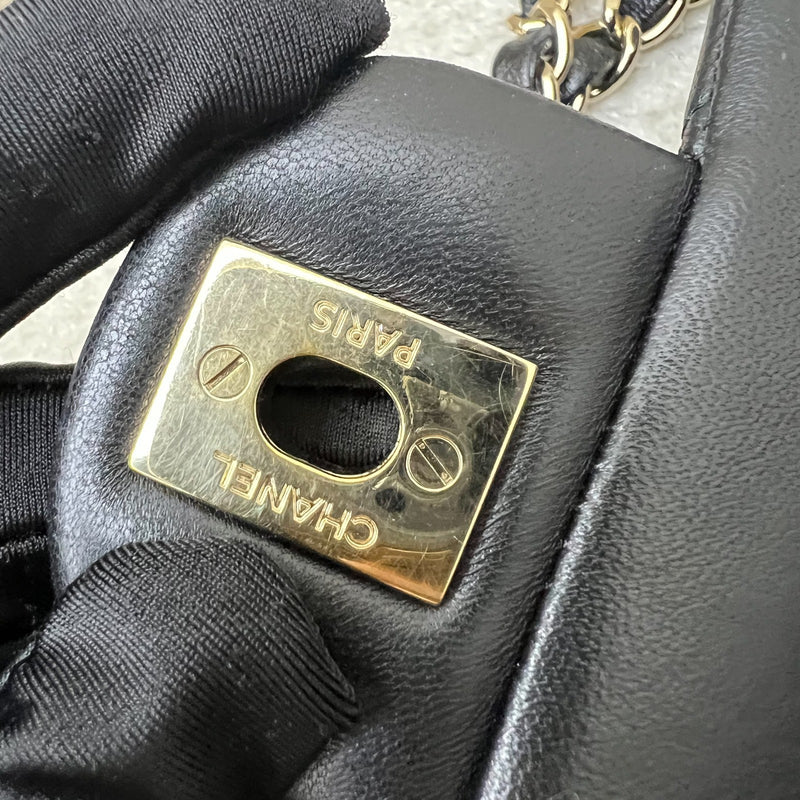 Chanel Classic Mini Rectangle Flap in Black Lambskin and GHW