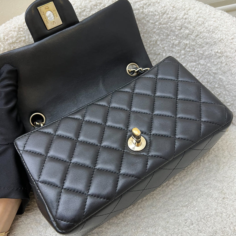 Chanel Classic Mini Rectangle Flap in Black Lambskin and GHW
