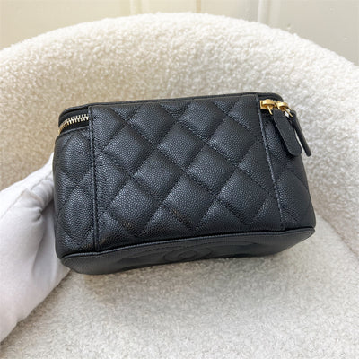 Chanel 23A 2-in-1 Small Vanity Case with Airpod Case in Black Caviar and AGHW