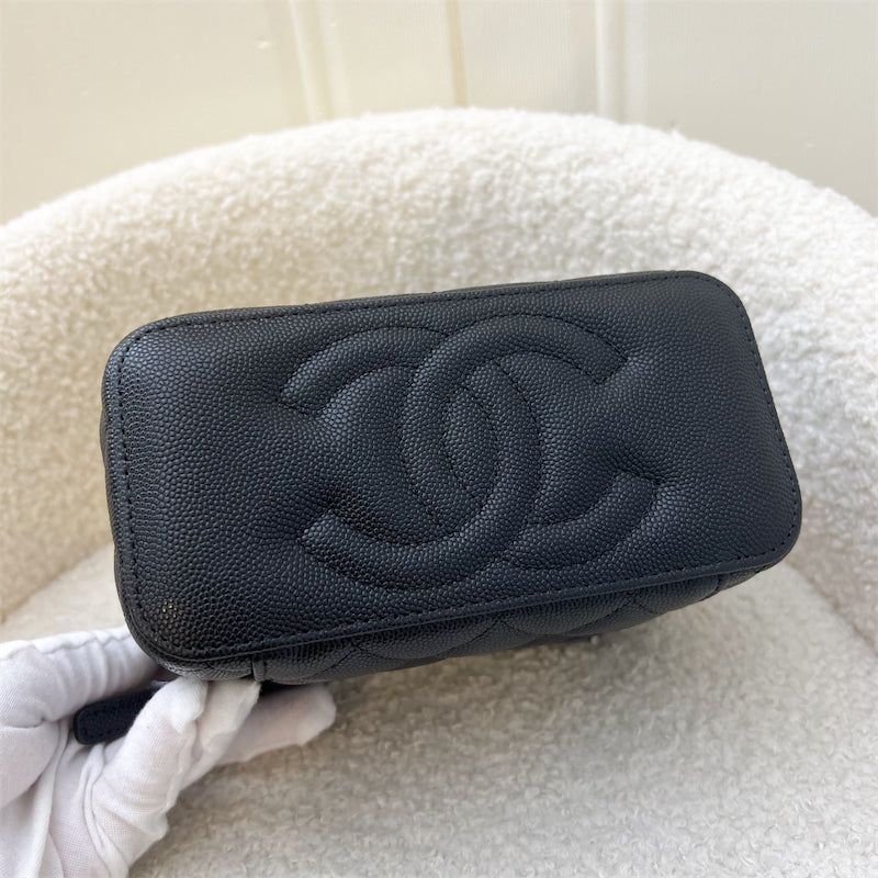Chanel 23A 2-in-1 Small Vanity Case with Airpod Case in Black Caviar and AGHW