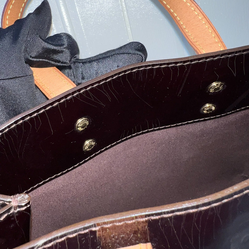 LV Reade PM Tote in Amarante Vernis Patent Leather and GHW