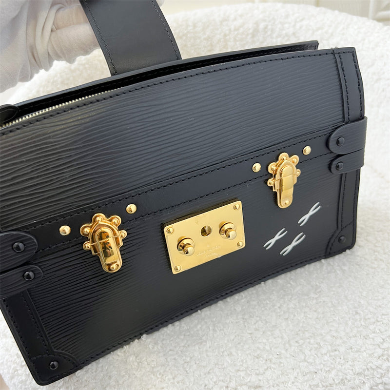 LV Trunk Clutch in Black Epi Leather with Strap GHW