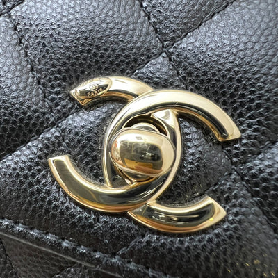 Chanel Micro Coco Handle Flap Bag in Black Caviar and LGHW (AP4244)