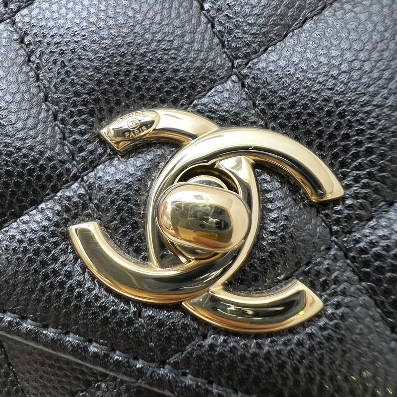 Chanel Micro Coco Handle Flap Bag in Black Caviar and LGHW (AP4244)