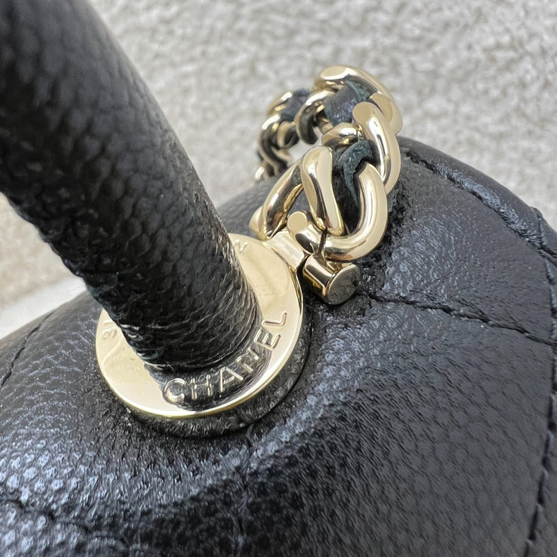 Chanel Micro Coco Handle Flap Bag in Black Caviar and LGHW (AP4244)