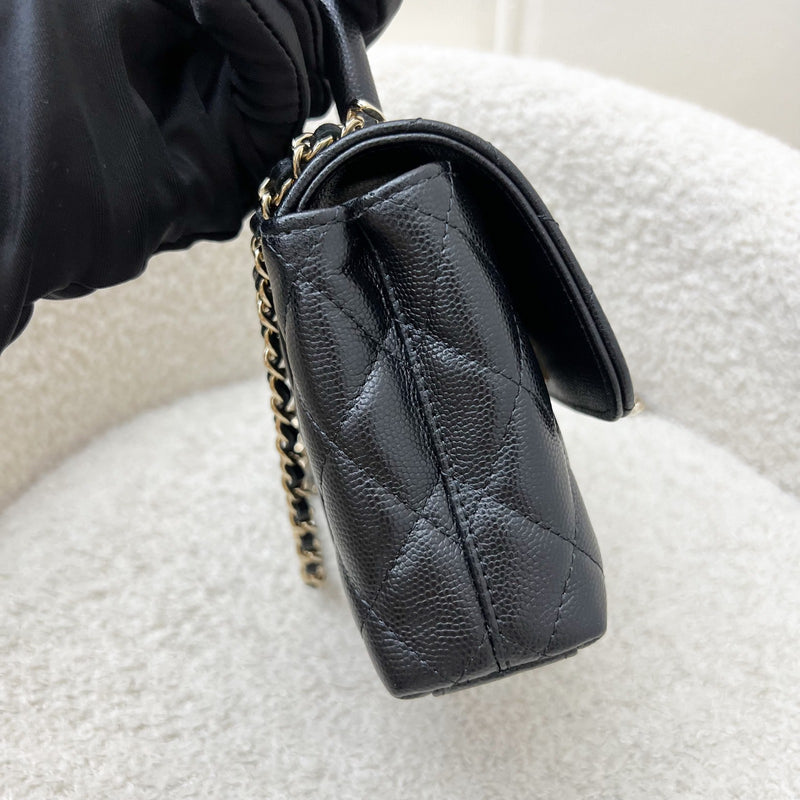 Chanel Micro Coco Handle Flap Bag in Black Caviar and LGHW (AP4244)